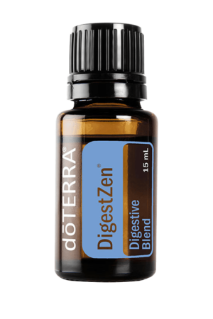 15ml bottle of doTerra DigestZen essential oil.