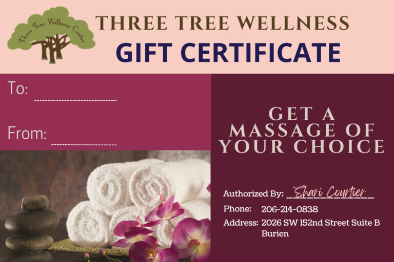 Three Tree Wellness gift certificate