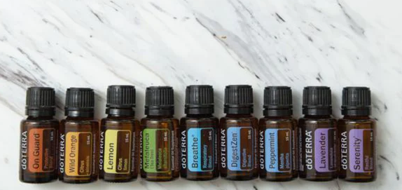 doTERRA Essential Oils Displayed on Marble